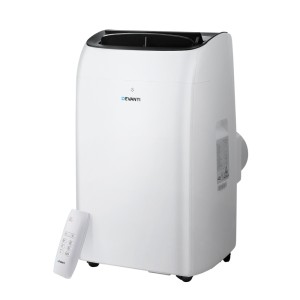Devanti Portable Air Conditioner, White, 12000BTU, Energy-Efficient, Quiet, 3-in-1 Cooling with Remote & Timer