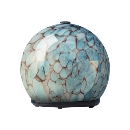 Devanti Aroma Diffuser, Glass, 240ml, Blue - 4-in-1 Ultrasonic Humidifier, Purifier, Night Light, Aromatherapy