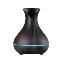 Devanti 4-in-1 Aroma Diffuser 400ml Dark Wood, Ultrasonic Humidifier, Purifier, 7-Colour LED, Remote Control