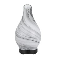 Devanti Ultrasonic Aroma Diffuser 100ml Glass Marble, Essential Oil Humidifier, 7-Colour LED, 4-in-1 Purifier