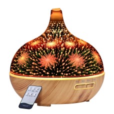 Devanti 400ml 3D Glass Aroma Diffuser - Ultrasonic Humidifier, Purifier, 7-Colour LED Night Light, Remote Control
