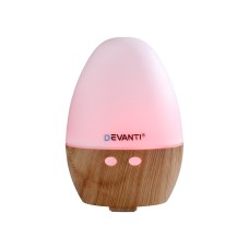 Devanti Ultrasonic Aroma Diffuser - 130ml, 7-Colour LED, Whisper-Quiet, Iron Look, ABS/PP, 4-in-1 Aromatherapy Hum