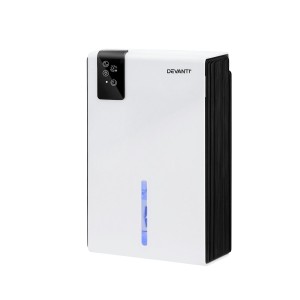 Devanti 2000ml Portable Dehumidifier 1000ml/day Quiet Sleep Mode Remote LED Touch Panel Auto-Drain 1.5m Hose