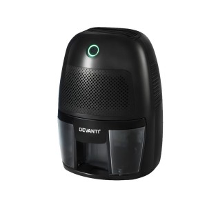 Devanti Dehumidifier 600ML Black Mini Air Purifier with Quiet Peltier Technology, Compact and Energy Efficient Design