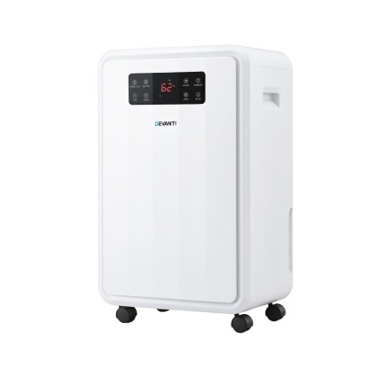 Devanti 70L/Day Commercial Dehumidifier 8.5L Tank 350m³/h Airflow Quiet 47dB Touch Controls Casters Clothes Drying