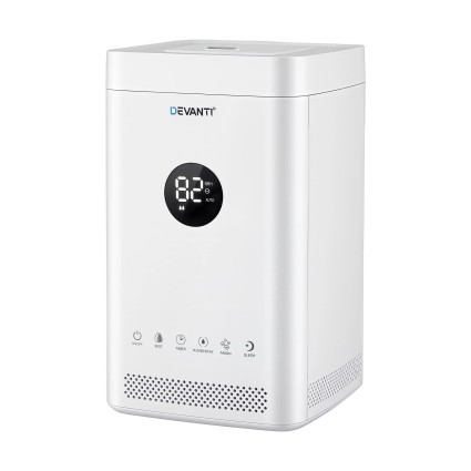 Devanti 3.5L Ultrasonic Humidifier and Air Purifier Top Fill Auto Humidity Sensor 300ml/h White 28W 41dB