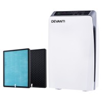 Devanti Air Purifier 4-Stage HEPA | 99.97% Allergen Removal | Built-in Ioniser | Remote Control | 20-30m² Coverage