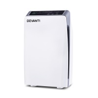 Devanti Air Purifier with 4-Stage HEPA Filter, Ioniser, Remote Control, 4 Modes, CADR 180m³/h, Quiet Operation, White