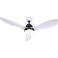 Devanti 48 Inch White Ceiling Fan with DC Motor, 5 Speeds, Remote Control, Built-in LED Light, Timer & Reverse Cycle