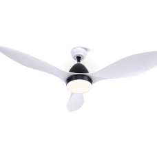 Devanti 48 Inch White Ceiling Fan with DC Motor, 5 Speeds, Remote Control, Built-in LED Light, Timer & Reverse Cycle