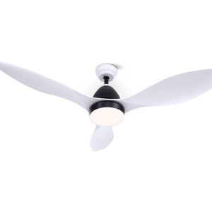 Devanti 48 Inch White Ceiling Fan with DC Motor, 5 Speeds, Remote Control, Built-in LED Light, Timer & Reverse Cycle