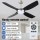 Devanti 52 Inch Black Ceiling Fan with DC Motor, 4 Blades, Remote, LED Light, Reversible Airflow & Timer