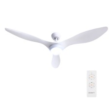 Devanti 52" DC Ceiling Fan with LED Light Remote 6 Speeds Reverse Timer Quiet Energy Efficient White