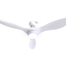 Devanti 52'' White Ceiling Fan with DC Motor, LED Light, Remote Control, 6 Speeds, Quiet Operation, Energy Efficient