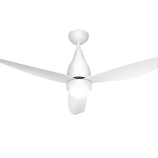 Devanti 52" Ceiling Fan with Quiet DC Motor, LED Light, Remote Control & 5 Speeds for Indoor/Outdoor Use - White