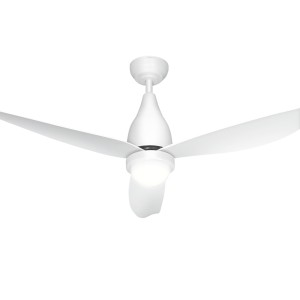Devanti 52" Ceiling Fan with Quiet DC Motor, LED Light, Remote Control & 5 Speeds for Indoor/Outdoor Use - White