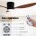 Devanti 52 Inch Dark Wood Ceiling Fan with DC Motor, Remote, 5 Speeds, LED Light & Timer – Indoor/Outdoor Use