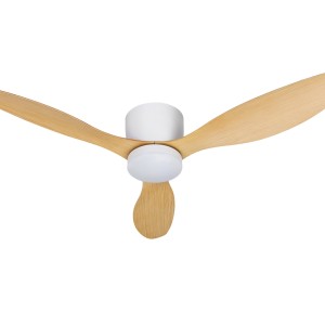 Devanti 52" Ceiling Fan DC Motor with LED Light and Remote, 3 Quiet ABS Blades, Reverse Cycle, Light Wood Finish