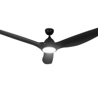 Devanti 64 Inch Ceiling Fan Black DC Motor with LED Light and Remote, 5 Speeds, Reverse Cycle, Indoor Outdoor