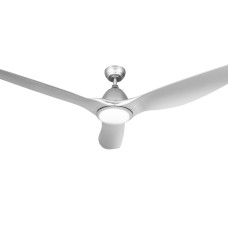 Devanti 64 Inch Ceiling Fan DC Motor with LED Light and Remote, 3 Blades, 5 Speeds, Silver, Indoor/Outdoor Use