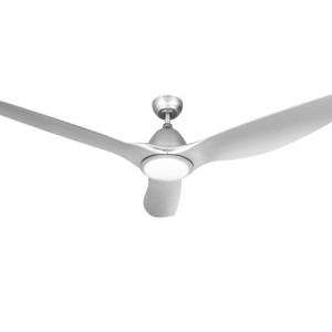 Devanti 64 Inch Ceiling Fan DC Motor with LED Light and Remote, 3 Blades, 5 Speeds, Silver, Indoor/Outdoor Use