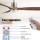 Devanti 52" Smart Ceiling Fan with Light Remote DC Motor Timber Blades Brown 52-inch 6 Speeds App Control