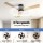 Devanti 52" Ceiling Fan DC Motor 3 Blades Double Sided Wood Black 3 Colour LED Remote Timer Reverse Cycle