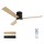 Devanti 52" Ceiling Fan DC Motor 3 Blades Double Sided Wood Black 3 Colour LED Remote Timer Reverse Cycle