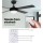 Devanti 52" Ceiling Fan with Light & Remote, AC Motor, 3 Speeds, Wooden Blades, LED Lighting, Black, Indoor/Outdoor