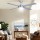 Devanti 52" Silver Ceiling Fan w/AC Motor, LED Light & Remote - 3 Speeds, Reverse Mode, Quiet Operation, 1-Year Warranty