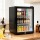 Devanti 56L Black Bar Fridge with Glass Door, Adjustable Shelves, LED Light, Lock & 6 Temp Settings - Compact Cooler