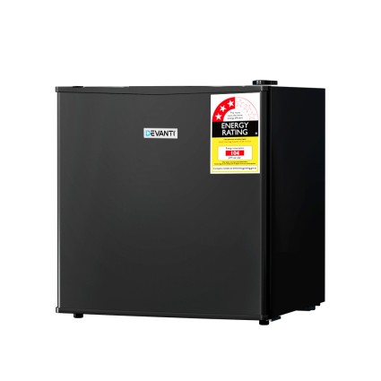 Devanti Bar Fridge Black, 48L - Portable, Energy-Efficient, Indoor/Outdoor Use, 6 Temp Levels, Eco-Friendly