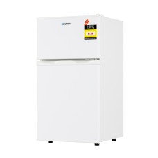 Devanti 80L Bar Fridge Mini Freezer White, Energy Efficient, Dual Zone, 6 Level Temp Control, LED, Crisper Drawer