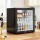 Devanti 40L Bar Fridge Glass Door Mini Fridge Countertop Cooler Black 2-14°C Adjustable Shelves and LED Light