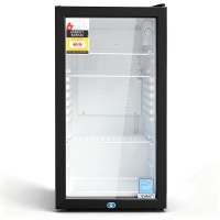 Devanti 78L Black Glass Door Mini Bar Fridge - Compact, Adjustable Shelves, LED Light, Energy Efficient