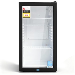 Devanti 78L Black Glass Door Mini Bar Fridge - Compact, Adjustable Shelves, LED Light, Energy Efficient