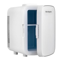 Glacio 13L Mini Fridge Portable Cooler/Warmer, Dual Power, Quiet, Tempered Glass, White, Ideal for Skincare & Snacks