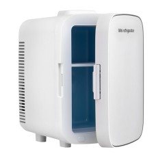 Glacio 13L Mini Fridge Portable Cooler/Warmer, Dual Power, Quiet, Tempered Glass, White, Ideal for Skincare & Snacks