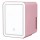 Glacio 4L Pink Mini Fridge: Skincare Beauty Cooler & Warmer with LED Mirror, Dual Power, Quiet & Portable Design