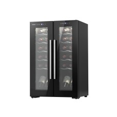 Devanti Dual Zone Wine Fridge Cooler, 24 Bottle Capacity, UV-Resistant, Silent Operation, Digital Control, Black Devanti Dual Zone Wine Fridge Cooler, 24 Bottle Capacity, UV-Resistant, Silent Operation, Digital Control, Black