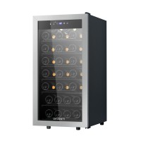 Devanti 42-Bottle Wine Fridge Cooler - UV Glass, LED Lighting, Silent Compressor, No Frost, Black, 87cm x 59cm x 55cm