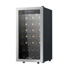Devanti 42-Bottle Wine Fridge Cooler - UV Glass, LED Lighting, Silent Compressor, No Frost, Black, 87cm x 59cm x 55cm