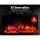 Devanti Electric Fireplace Fire Heater, Metal & Black Tempered Glass, 91x58cm, 2000W, Curved Design, Remote Control