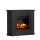 Devanti Electric Fireplace 2000W Black MDF Mantel with 3D Flame Effect, Remote Control, Timer & Thermostat