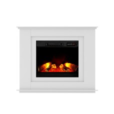 Devanti Electric Fireplace Fire Heater 2000W White MDF Mantel with 3D Flame Effect, Remote, Timer & Thermostat Devanti Electric Fireplace Fire Heater 2000W White MDF Mantel with 3D Flame Effect, Remote, Timer & Thermostat