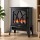 Devanti 2000W Freestanding Electric Fireplace Stove with 3D LED Flame Effect Adjustable Thermostat Two Heat Settings