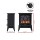 Devanti 2000W Freestanding Electric Fireplace Stove with 3D LED Flame Effect Adjustable Thermostat Two Heat Settings