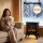 Devanti 2000W Freestanding Electric Fireplace Stove with 3D LED Flame Effect Adjustable Thermostat Two Heat Settings