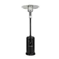 Devanti Outdoor Gas Patio Heater, Stainless Steel, 225cm, Black & Silver, Eco-Friendly, Portable, 13.5kW Heating