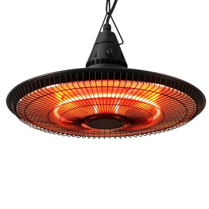 Devanti 1500W Hanging Infrared Patio Heater - IP65 Weatherproof, Adjustable Height, 360° Heat, Remote Control